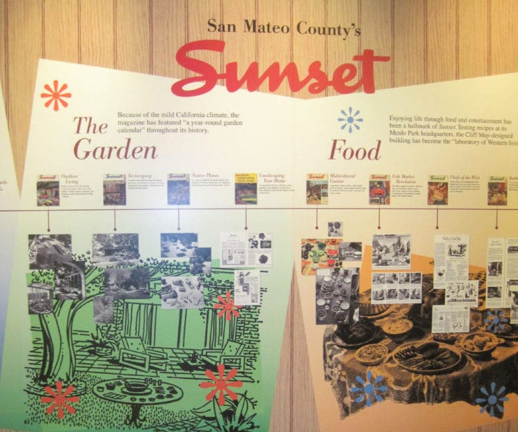 Display on Sunset Magazine in the Living the California Dream exhibit at the San Mateo County History Museum