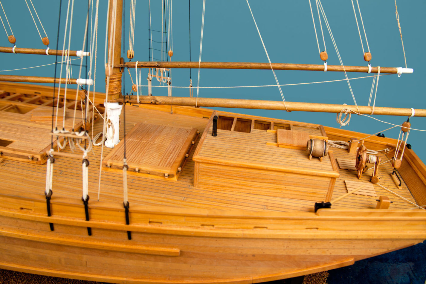 Regenia S model ship at the Ships of the World exhibit at San Mateo County History Museum