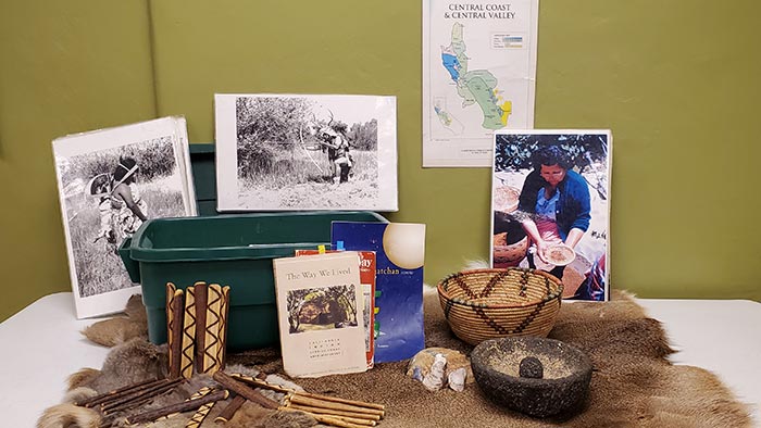 Ohlone Traveling Trunk for school programs created by the San Mateo County History Museum