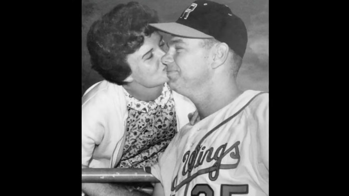 Archival photo of minor league player Jim Liggit and his wife Charlene