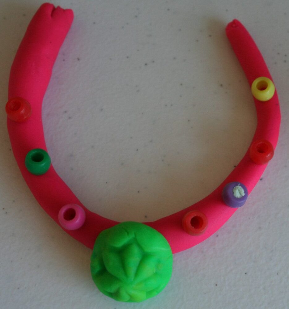 Image of Play-doh jewelry for cargo craft