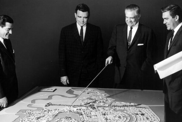 Foster Family with map of Foster City in 1961