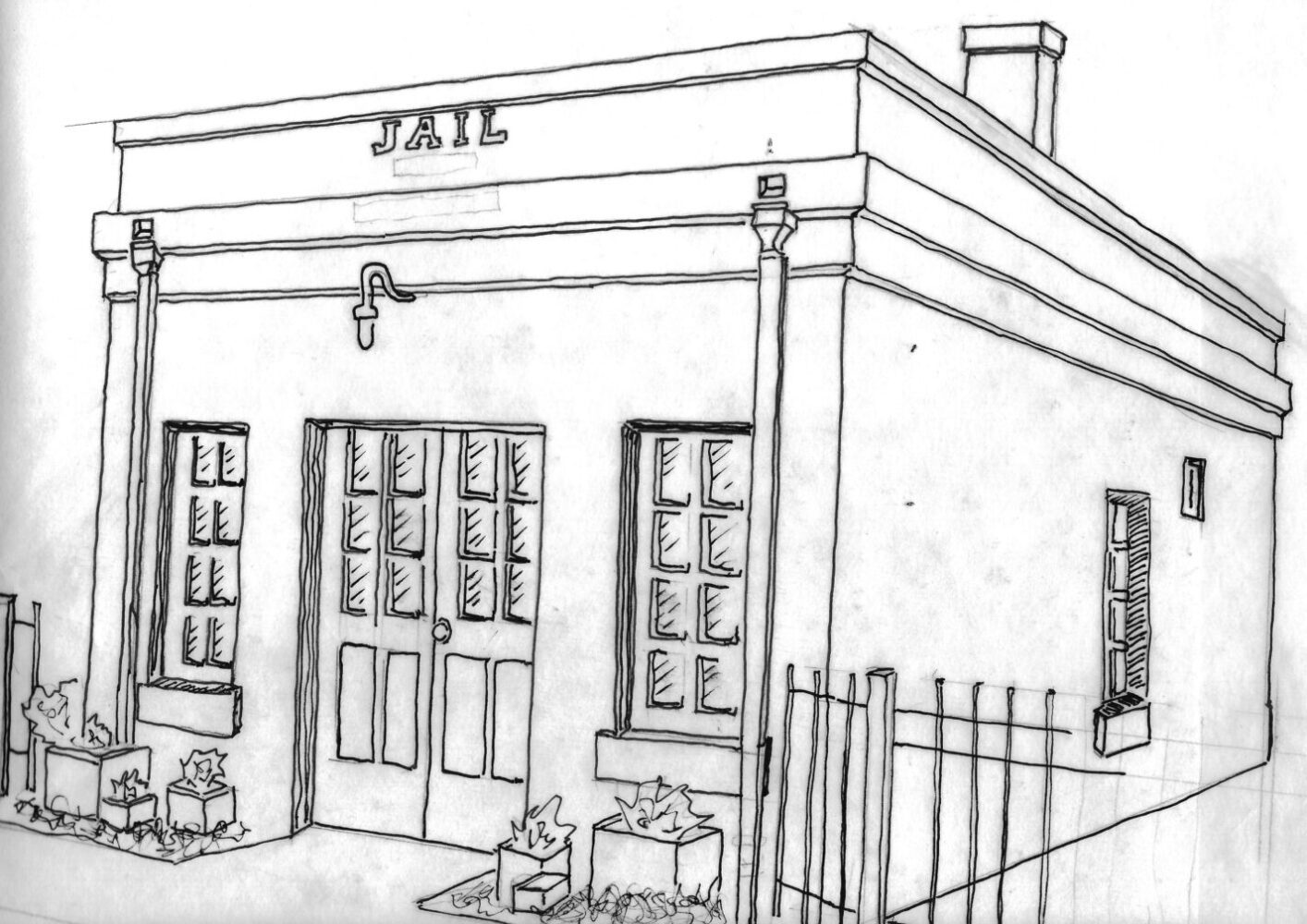 Sketch of the old County Jail in Half Moon Bay