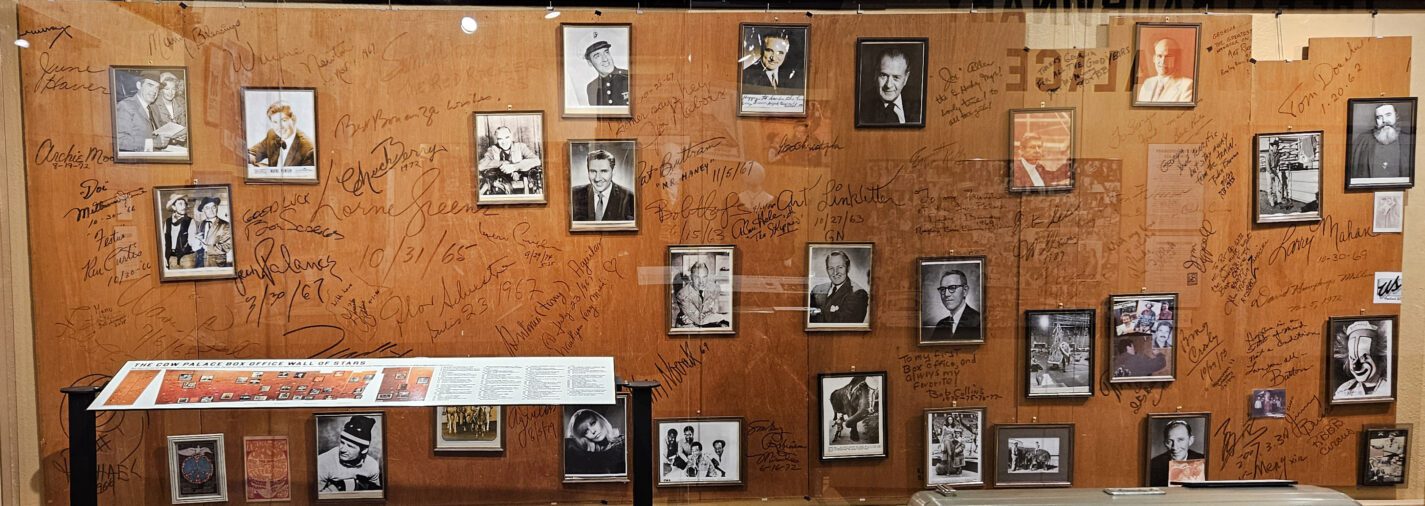 Autographs and photographs of the famous people who visited the Cow Palace