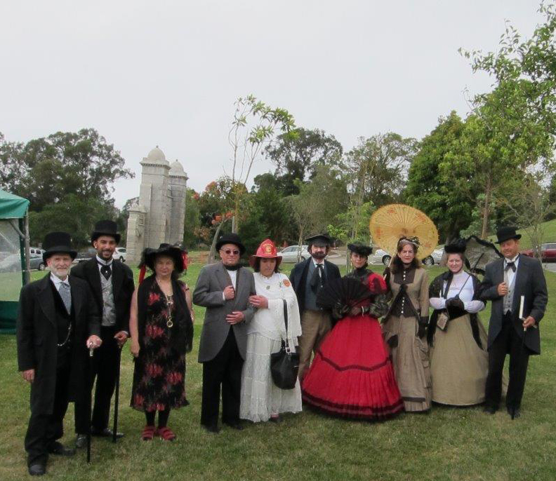 People dressed in Victorian costume at Cypress Lawn