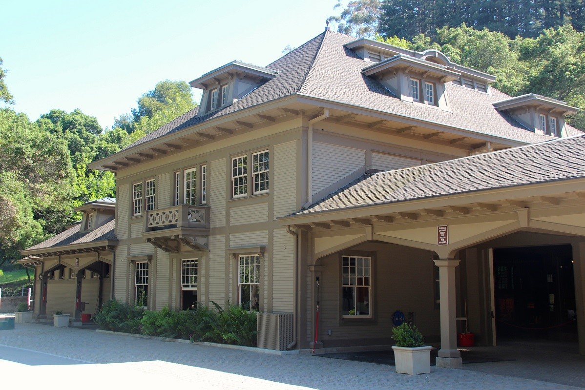 The restored Folger Stable in Woodside