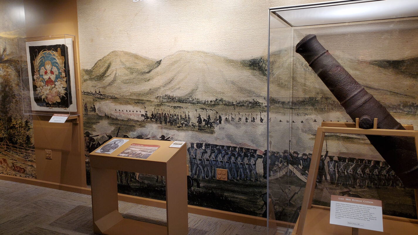 Display on the Battle of Santa Clara where Mexican forces were led by Francisco Sanchez