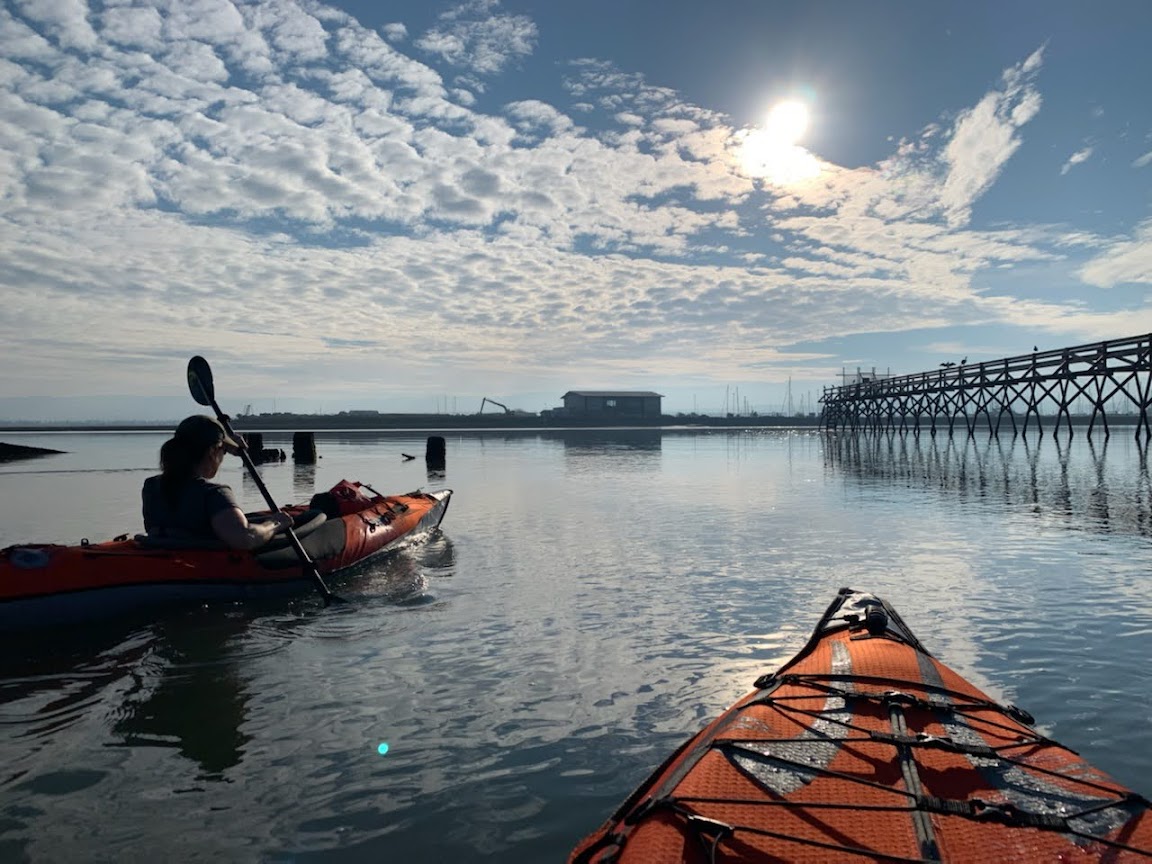 Katryn Wiese kayaking near Redwood Creek