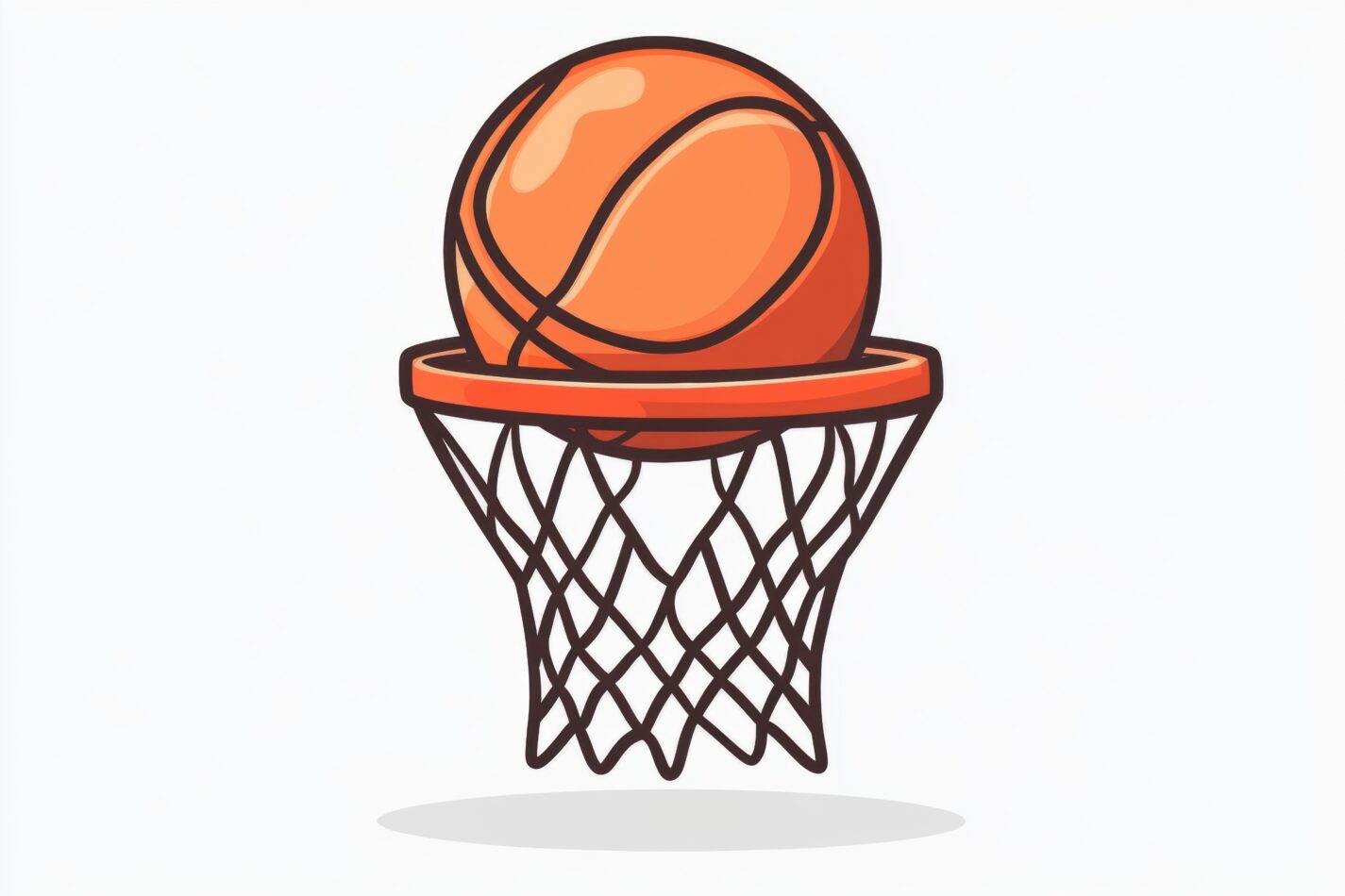 Basketball going into basket