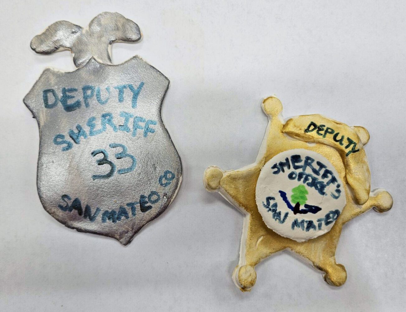 Deputy Sheriff badges made out of clay
