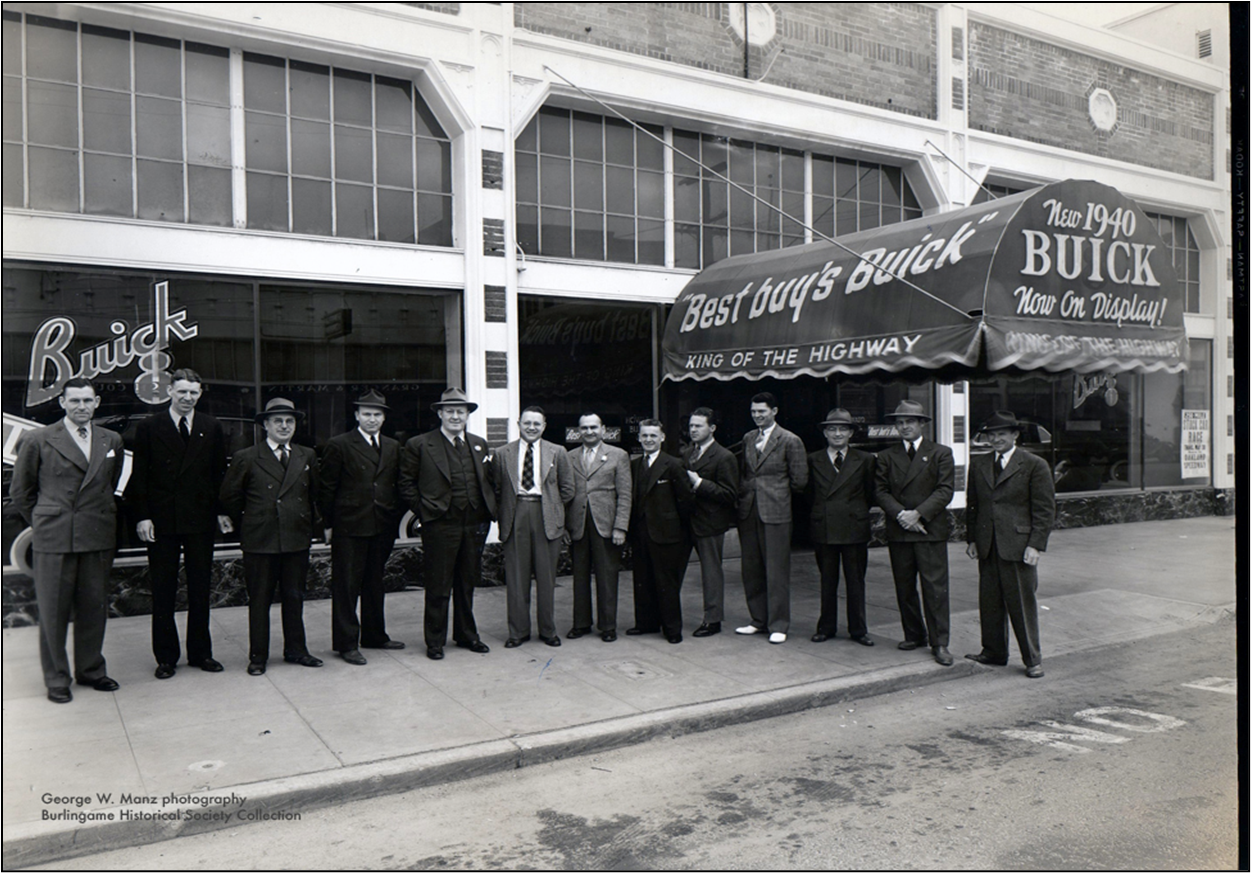 Salesmen on Auto Row in Burlingame