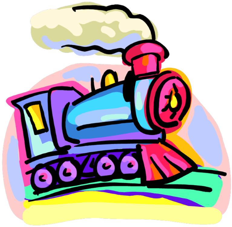 Carrtoon drawing of a locomotive