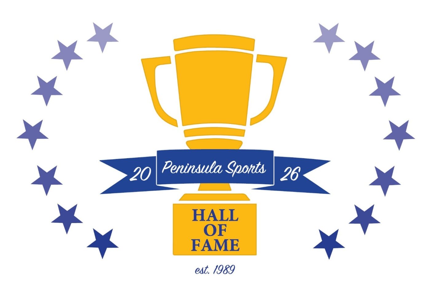 Peninsula Sports Hall of Fame logo 2026 with trophy and stars